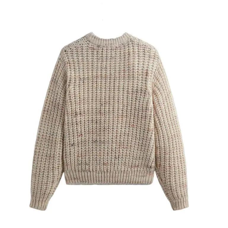 Pull en maille de coton beige (L) - REIMÉ