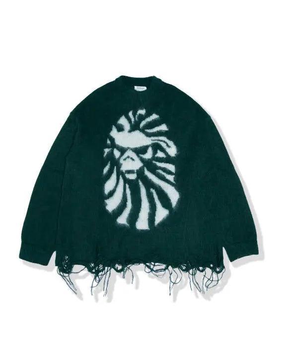 Pull en coton filé vert (M) - REIMÉ