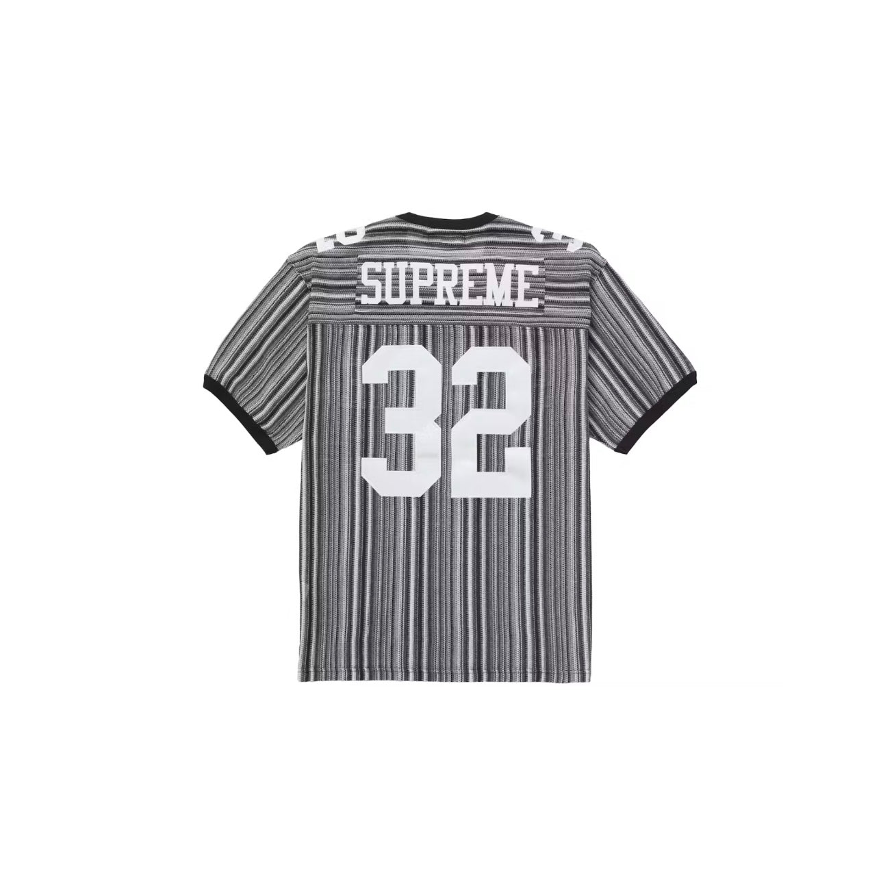Maillot de Football Knit Open à rayures coloris Noir et Blanc